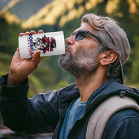 Dominican Girl 4 in 1 Can Cooler Tumbler Messy Bun Caribbean Dominican Republic DR Flag - Wonder Print Shop