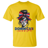 Dominican Girl T Shirt Messy Bun Caribbean Dominican Republic DR Flag - Wonder Print Shop