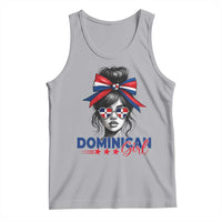 Dominican Girl Tank Top Messy Bun Caribbean Dominican Republic DR Flag - Wonder Print Shop