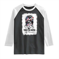 Dominican American Woman Raglan Shirt Yes Im Both Of Them