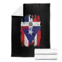 Dominican Puerto Rican Flag Throw Blanket Mixed Heritage Pride