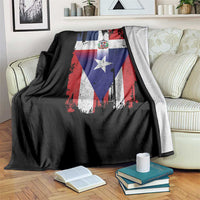 Dominican Puerto Rican Flag Throw Blanket Mixed Heritage Pride