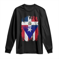 Dominican Puerto Rican Flag Long Sleeve Shirt Mixed Heritage Pride