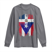Dominican Puerto Rican Flag Long Sleeve Shirt Mixed Heritage Pride