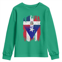 Dominican Puerto Rican Flag Youth Sweatshirt Mixed Heritage Pride
