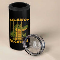 Alligator Alcatraz Florida Everglades 4 in 1 Can Cooler Tumbler Funny Political Satire Meme - Wonder Print Shop
