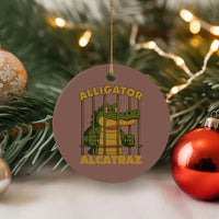 Alligator Alcatraz Florida Everglades Ceramic Ornament Funny Political Satire Meme - Wonder Print Shop