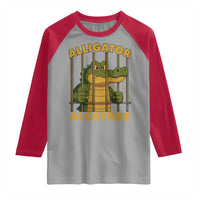 Alligator Alcatraz Florida Everglades Raglan Shirt Funny Political Satire Meme - Wonder Print Shop