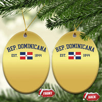 Dominican Republic Christmas Ornament Vintage Distressed Varsity Rep Dominicana Flag - Wonder Print Shop