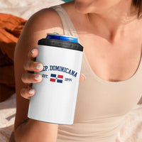 Dominican Republic 4 in 1 Can Cooler Tumbler Vintage Distressed Varsity Rep Dominicana Flag - Wonder Print Shop