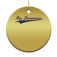 Dominican Republic Christmas Ornament Rep Dominicana Vintage Flag Baseball Script - Wonder Print Shop