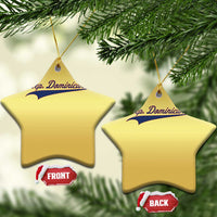 Dominican Republic Christmas Ornament Rep Dominicana Vintage Flag Baseball Script - Wonder Print Shop