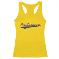 Dominican Republic Racerback Tank Top Rep Dominicana Vintage Flag Baseball Script - Wonder Print Shop