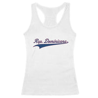 Dominican Republic Racerback Tank Top Rep Dominicana Vintage Flag Baseball Script - Wonder Print Shop