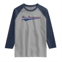 Dominican Republic Raglan Shirt Rep Dominicana Vintage Flag Baseball Script - Wonder Print Shop