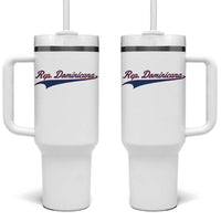 Dominican Republic Tumbler With Handle Rep Dominicana Vintage Flag Baseball Script - Wonder Print Shop