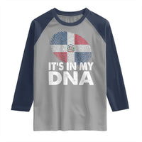 It's in My DNA Dominican Flag Raglan Shirt - Wonder Print Shop