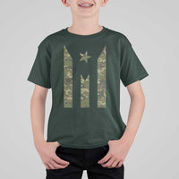 Camo Puerto Rico Flag T Shirt For Kid Hispanic Heritage Month Boricua Rican - Wonder Print Shop