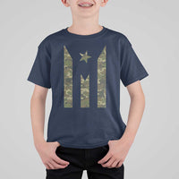 Camo Puerto Rico Flag T Shirt For Kid Hispanic Heritage Month Boricua Rican - Wonder Print Shop