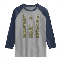 Camo Puerto Rico Flag Raglan Shirt Hispanic Heritage Month Boricua Rican - Wonder Print Shop