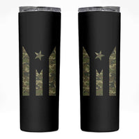 Camo Puerto Rico Flag Skinny Tumbler Hispanic Heritage Month Boricua Rican - Wonder Print Shop
