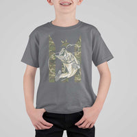 Fishing Puerto Rico Flag T Shirt For Kid Bass Fish Fisherman Camo Camouflage US Flag - Wonder Print Shop