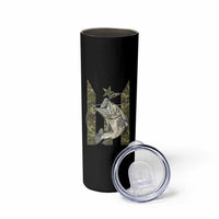 Fishing Puerto Rico Flag Skinny Tumbler Bass Fish Fisherman Camo Camouflage US Flag - Wonder Print Shop