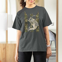 Fishing Puerto Rico Flag T Shirt For Women Bass Fish Fisherman Camo Camouflage US Flag - Wonder Print Shop