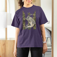 Fishing Puerto Rico Flag T Shirt For Women Bass Fish Fisherman Camo Camouflage US Flag - Wonder Print Shop