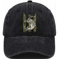 Fishing Puerto Rico Flag Washed Cotton Baseball Cap Bass Fish Fisherman Camo Camouflage US Flag