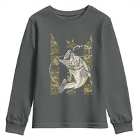 Fishing Puerto Rico Flag Youth Sweatshirt Bass Fish Fisherman Camo Camouflage US Flag - Wonder Print Shop