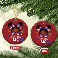 Little Miss Boricua Christmas Ornament Puerto Rican Afro Messy Bun Girls Kids - Wonder Print Shop