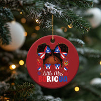 Little Miss Boricua Christmas Ornament Puerto Rican Afro Messy Bun Girls Kids - Wonder Print Shop