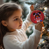 Little Miss Boricua Christmas Ornament Puerto Rican Afro Messy Bun Girls Kids - Wonder Print Shop