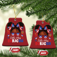 Little Miss Boricua Christmas Ornament Puerto Rican Afro Messy Bun Girls Kids - Wonder Print Shop
