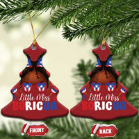 Little Miss Boricua Christmas Ornament Puerto Rican Afro Messy Bun Girls Kids - Wonder Print Shop