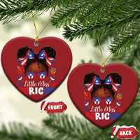 Little Miss Boricua Christmas Ornament Puerto Rican Afro Messy Bun Girls Kids - Wonder Print Shop