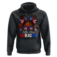 Little Miss Boricua Hoodie Puerto Rican Afro Messy Bun Girls Kids - Wonder Print Shop