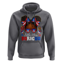 Little Miss Boricua Hoodie Puerto Rican Afro Messy Bun Girls Kids - Wonder Print Shop