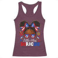 Little Miss Boricua Racerback Tank Top Puerto Rican Afro Messy Bun Girls Kids - Wonder Print Shop