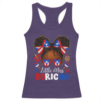 Little Miss Boricua Racerback Tank Top Puerto Rican Afro Messy Bun Girls Kids - Wonder Print Shop