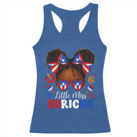 Little Miss Boricua Racerback Tank Top Puerto Rican Afro Messy Bun Girls Kids - Wonder Print Shop
