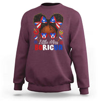 Little Miss Boricua Sweatshirt Puerto Rican Afro Messy Bun Girls Kids - Wonder Print Shop