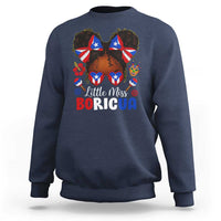 Little Miss Boricua Sweatshirt Puerto Rican Afro Messy Bun Girls Kids - Wonder Print Shop