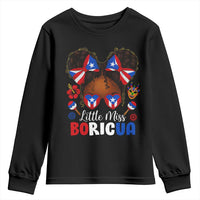 Little Miss Boricua Youth Sweatshirt Puerto Rican Afro Messy Bun Girls Kids - Wonder Print Shop