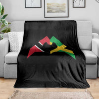 Trinidad and Tobago Jamaican Throw Blanket Two Flags One Heart