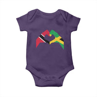 Trinidad and Tobago Jamaican Baby Onesie Two Flags One Heart