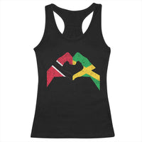 Trinidad and Tobago Jamaican Racerback Tank Top Two Flags One Heart