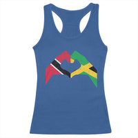 Trinidad and Tobago Jamaican Racerback Tank Top Two Flags One Heart