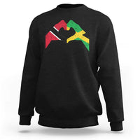 Trinidad and Tobago Jamaican Sweatshirt Two Flags One Heart